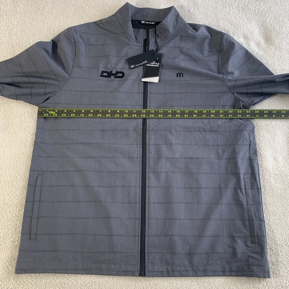 TRAVIS MATHEW Gray Mesh Lined Full Zip Performance Golf Jacket SZ XL Logo