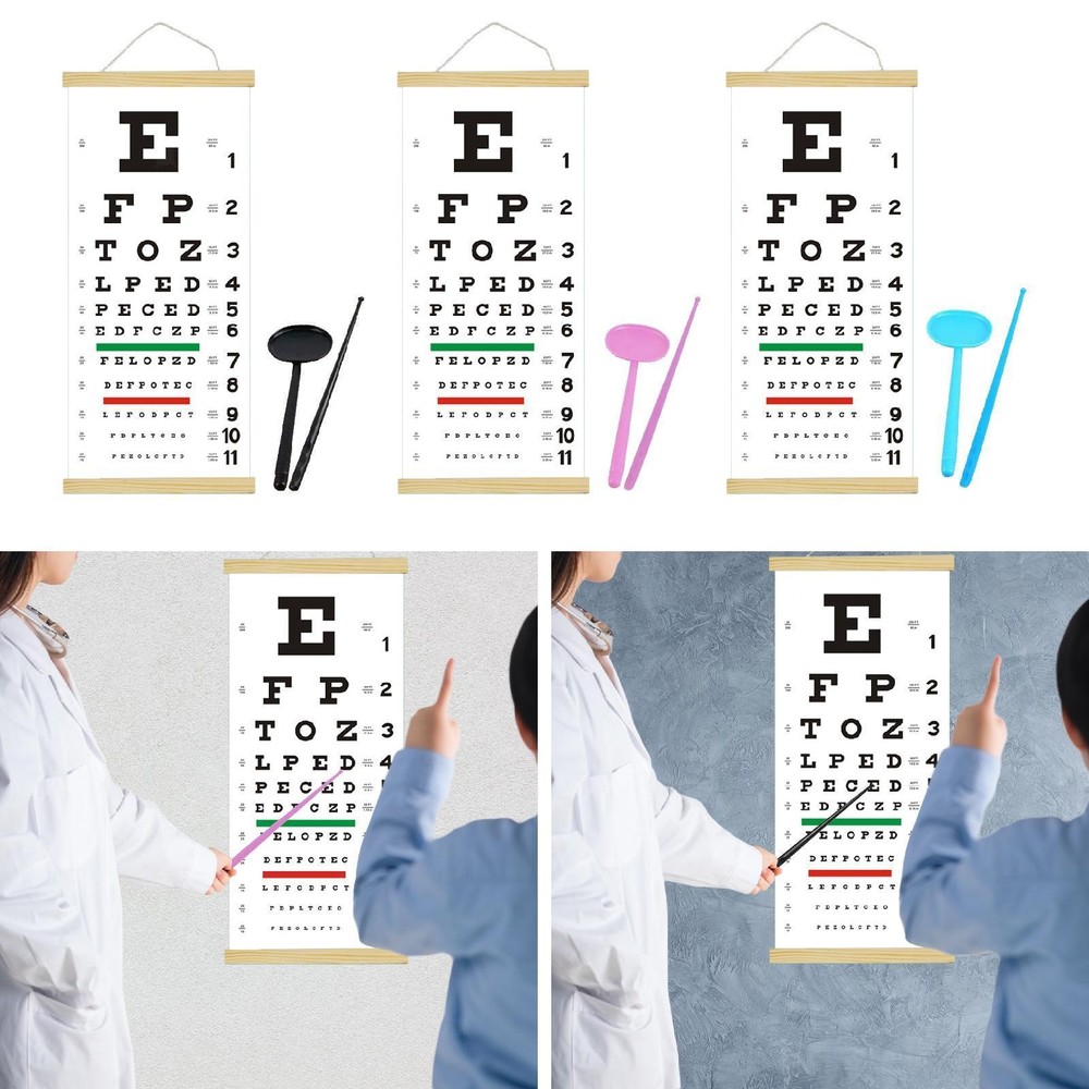 Eye Chart with Hand Pointer Wall Decoration Educational Easy Installation Eye