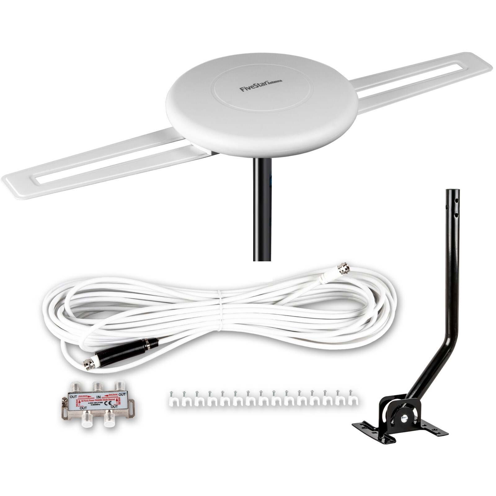 HDTV Outdoor Indoor Antenna 360° Omnidirectional Amplified 150 Mile Attic Roof