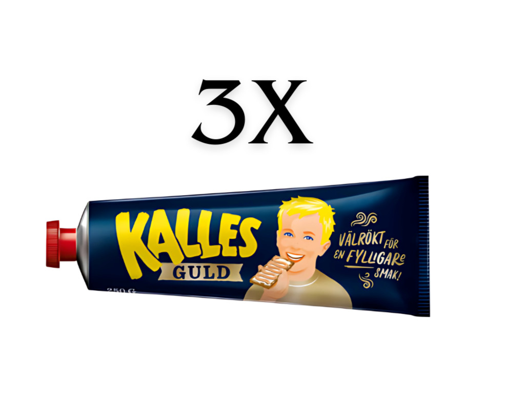 3pcs Kalles Kaviar Gold extra smoked 250g – Premium Swedish Extra Smoked Cod Roe