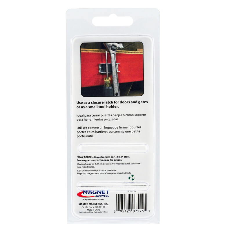 Master Magnetics 7575 25 lbs. Pull Ceramic Latch Magnet Steel Channel Assembly