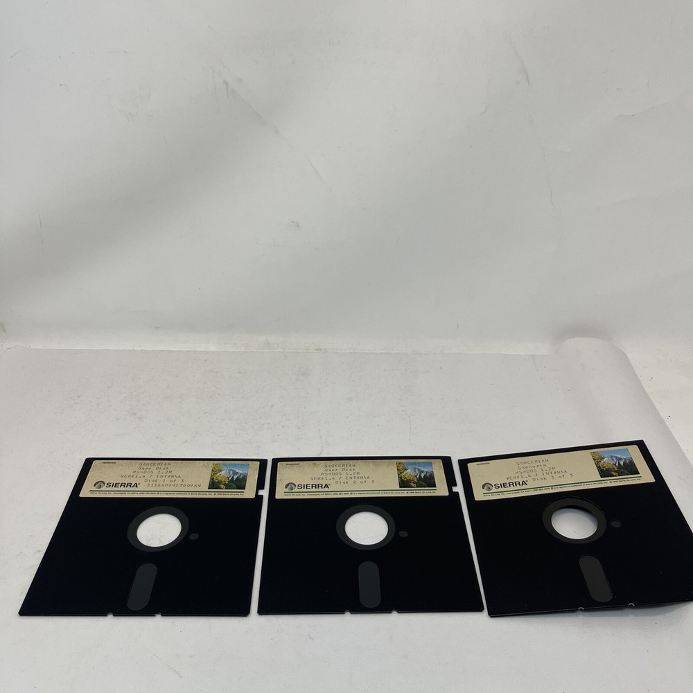 Sierra Sorcerian 5.25" Floppy Discs - 3 Discs - Untested