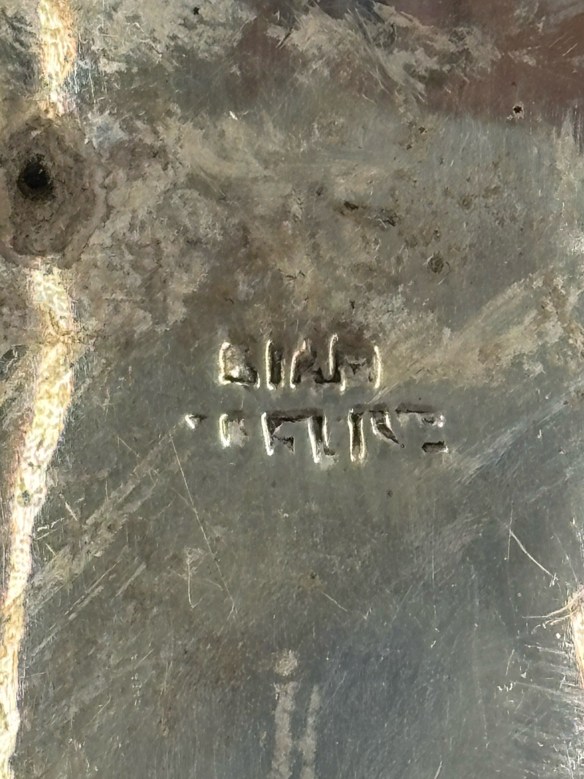 Vintage Siam 925 Sterling Silver Niello Red Enamel Temple Brooch