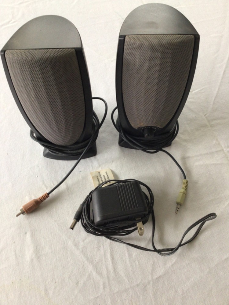 Dell A215 Multimedia  2 Channel Computer Speakers w/Power Adapter Tested Working