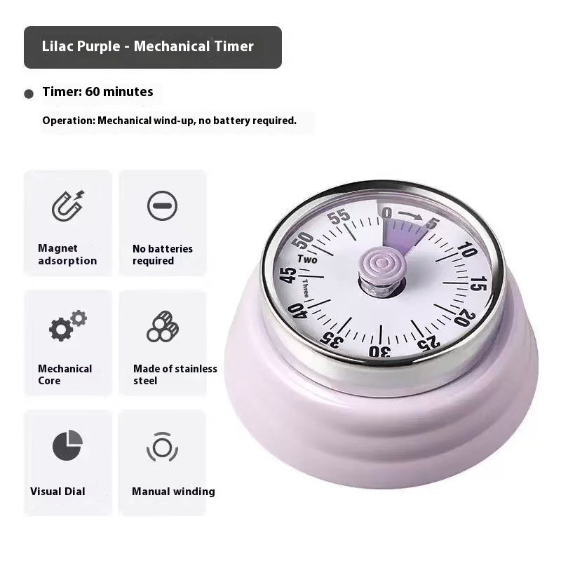 Mechanical timer kitchen cooking timer reminder countdown magnetic attraction