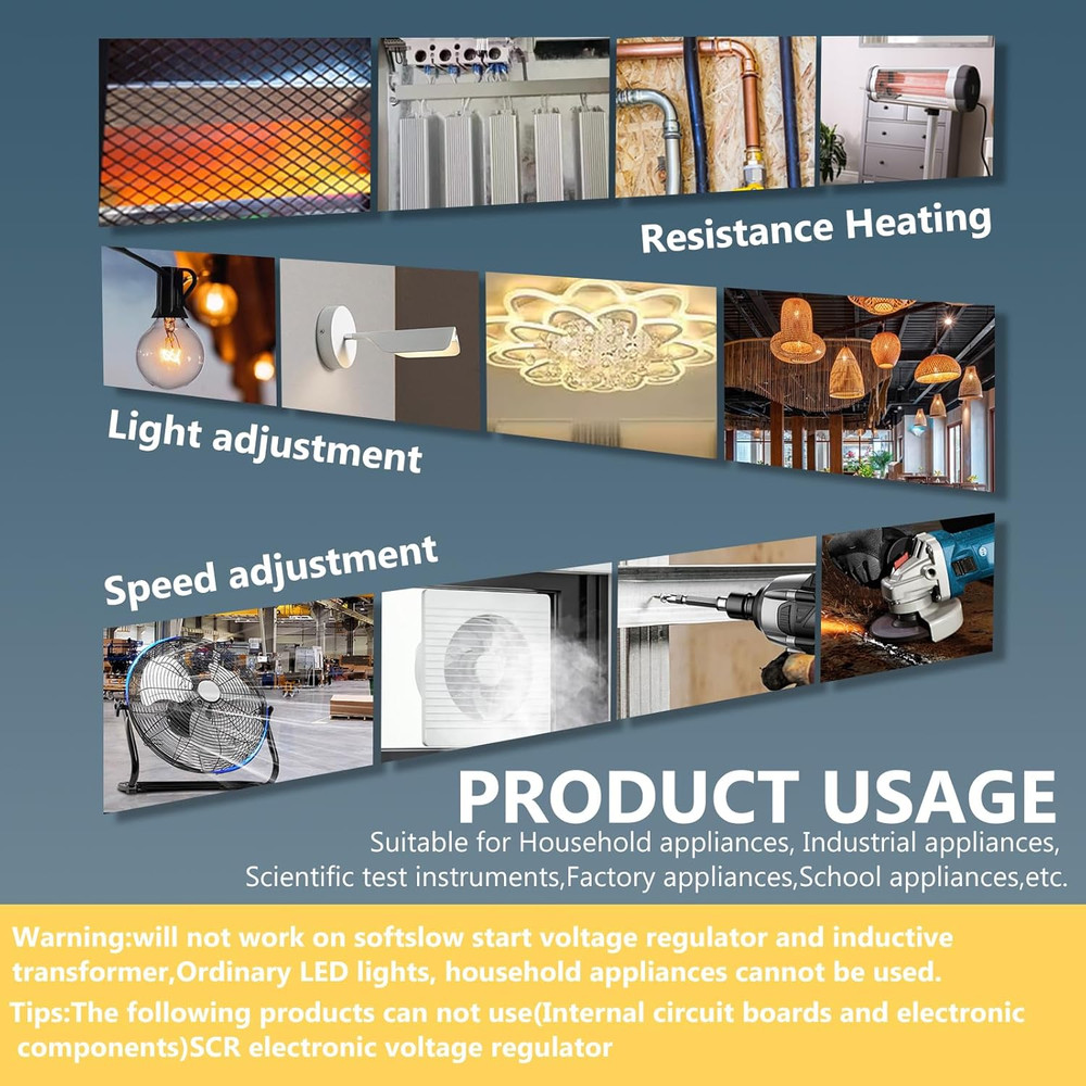 AC Motor Speed Controller 100V-120V 15A Max Variable Fan Speed Controller Motors