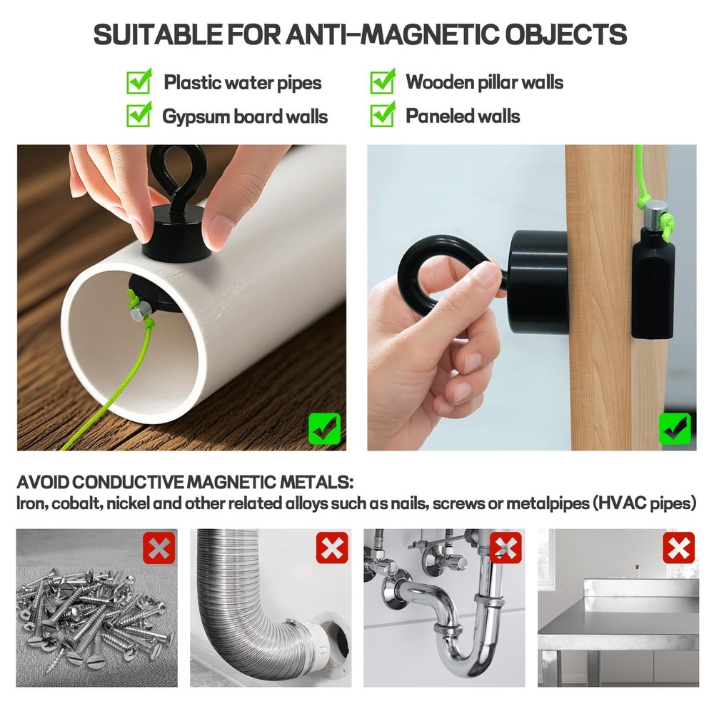 DTLHCNCT Magnetic Wire Puller Kit - Wiremag Kit, Black