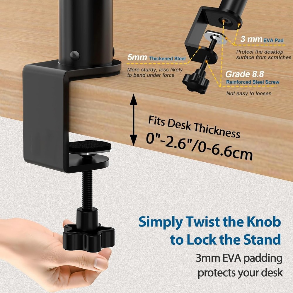 Short Studio Monitor Stands, Height Adjustable (2 Pack)