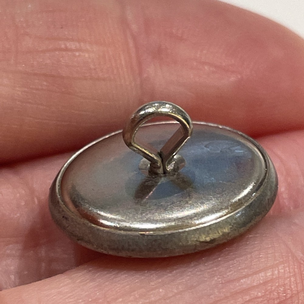 Vintage Metal Streamline Sailing Ship Loop Shank Button 3/4” Silver Tone