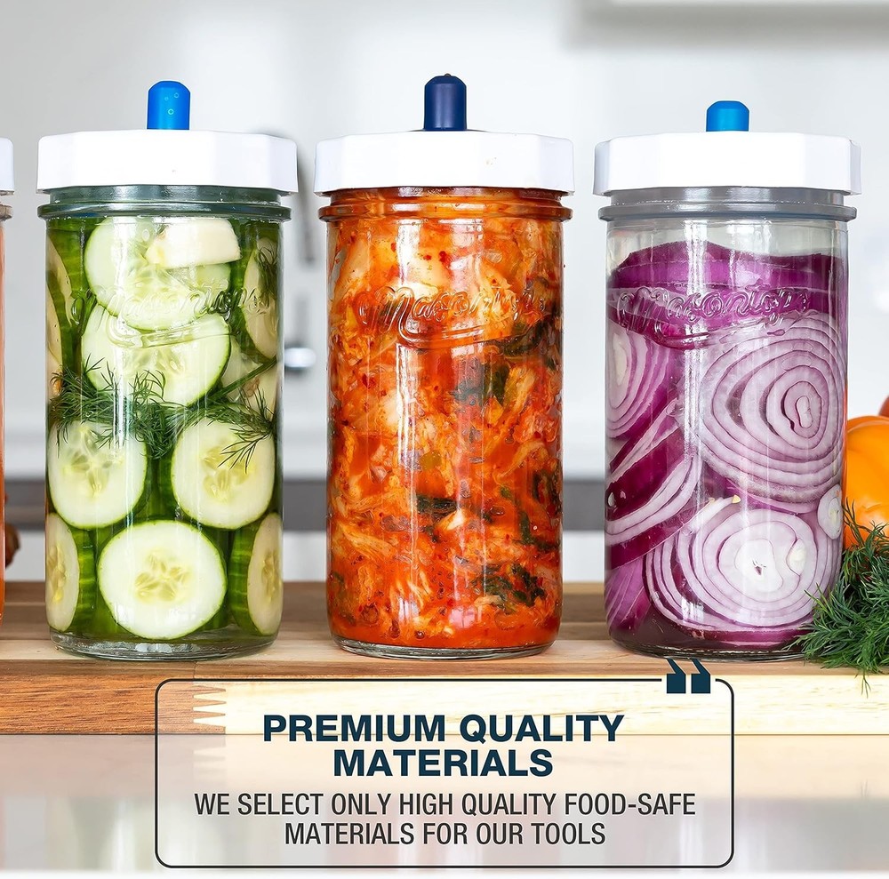 Fermentation Jar Starter Set, Easy Vegetable Fermentation Kit, Includes Mason...
