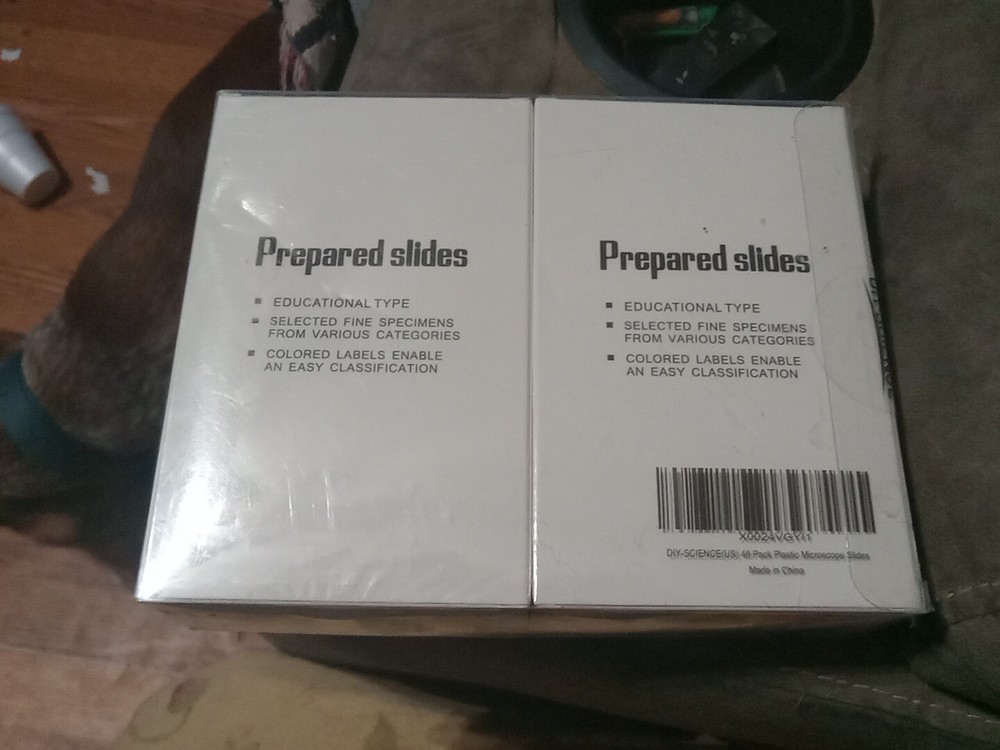 DIY SCIENCE (48) PLASTIC PREPARED MICROSCOPE EDUCATIONAL TYPE SLIDES SEALED
