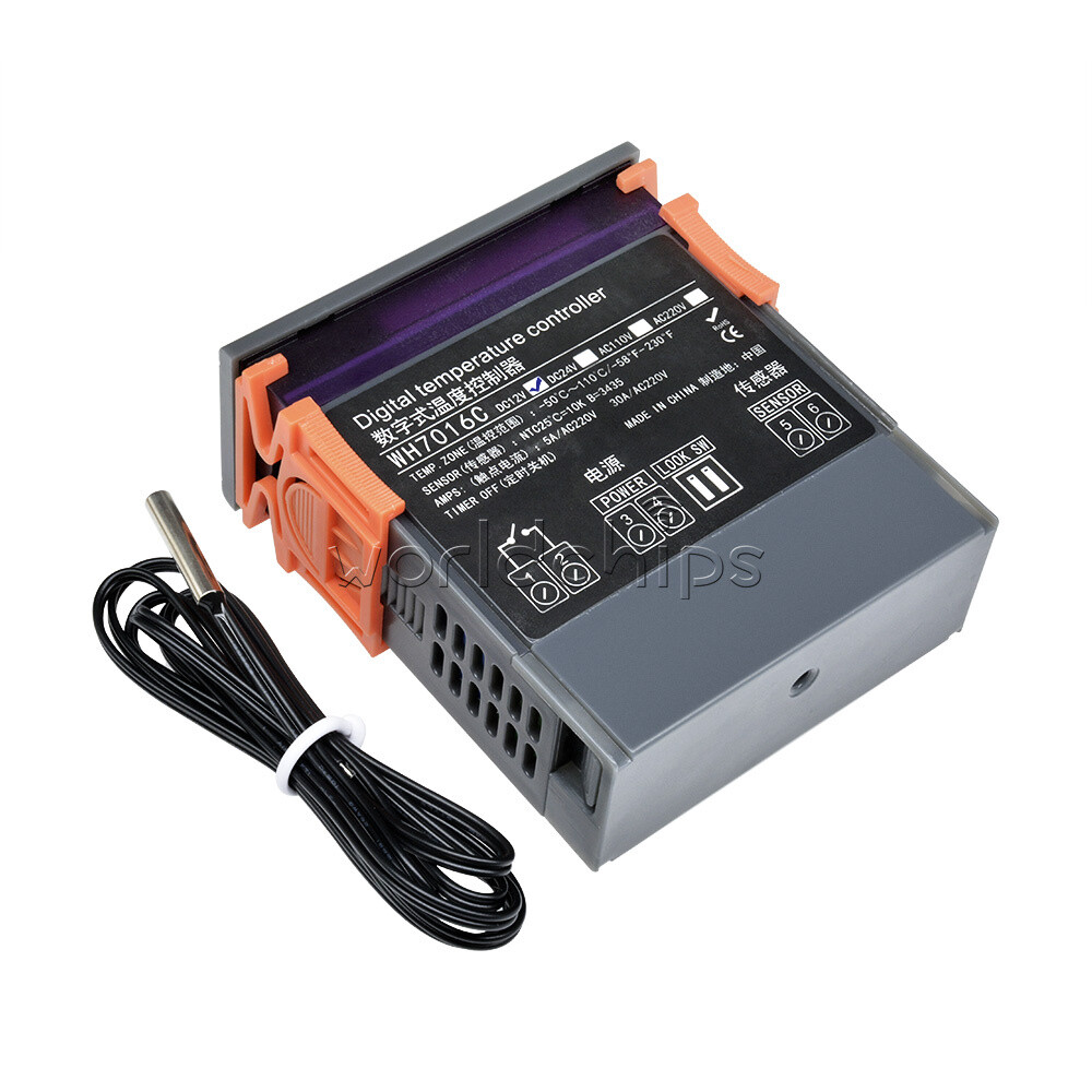 WH7016C 12V Automatic Digital Temperature Controller Thermostat Control Switch