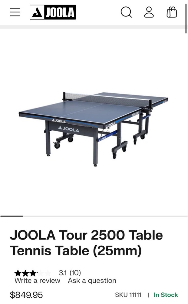JOOLA Ping Pang table 25mm, extra thick.
