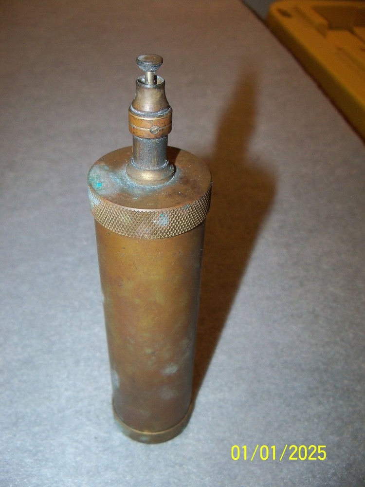 Vintage Brass CVA Black Powder Dispenser / Flask Priming Powder / Muzzle Loader