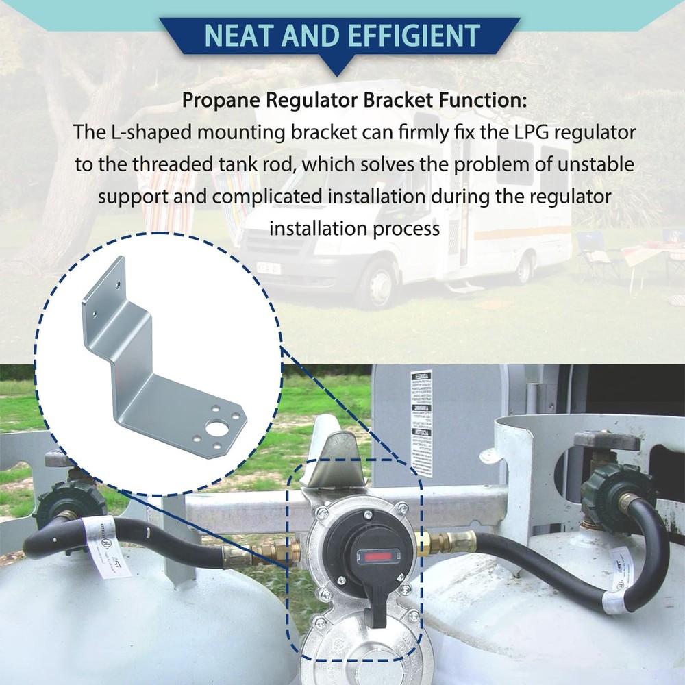 Universal L-Mount Regulator Mounting Bracket,Fits Fairview Regulators, Silver
