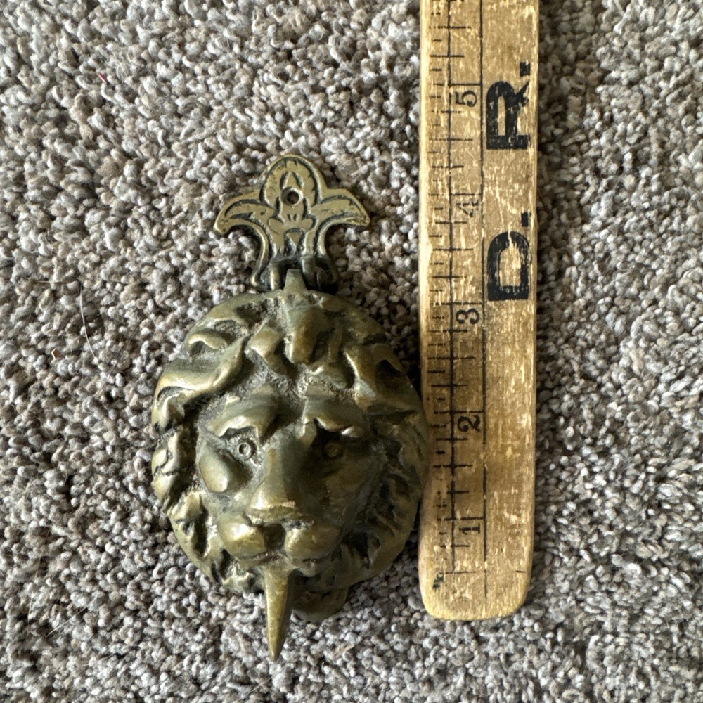 Antique Lion Head Door Knocker Solid Brass