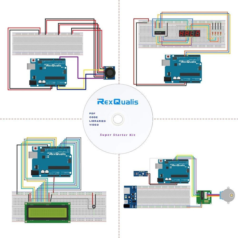 REXQualis Super Starter Kit Based on Arduino UNO R3 with Tutorial and Control...