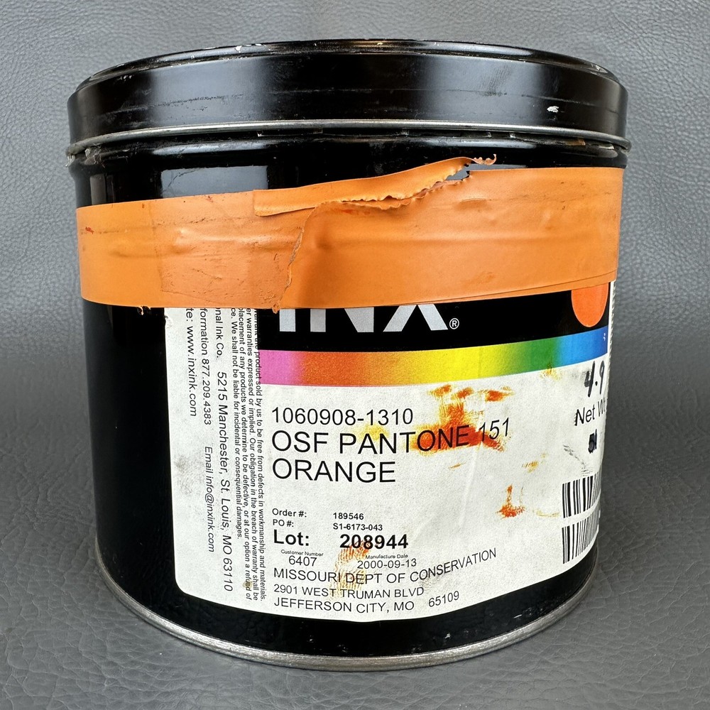 INX **ORANGE** OFFSET PRINTING INK SOY BASED 5 LBS PANTONE# 151 ORANGE