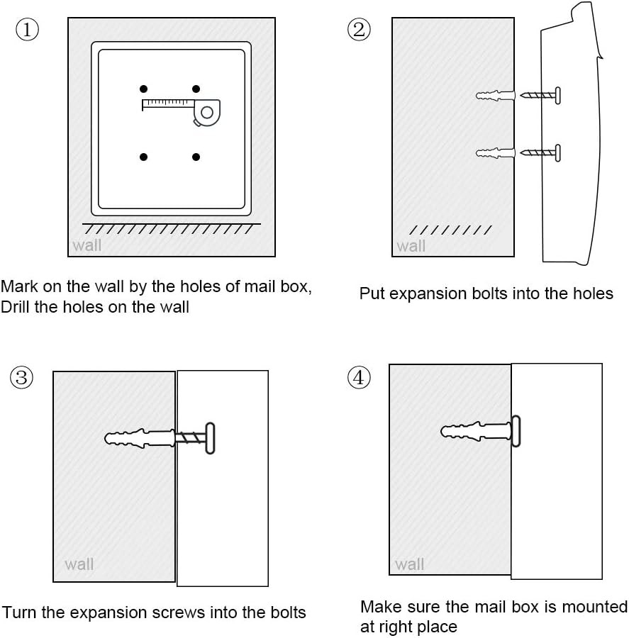 Locking Mailbox Wall Mount Combination Lock Drop Box Large Large, 07 Black