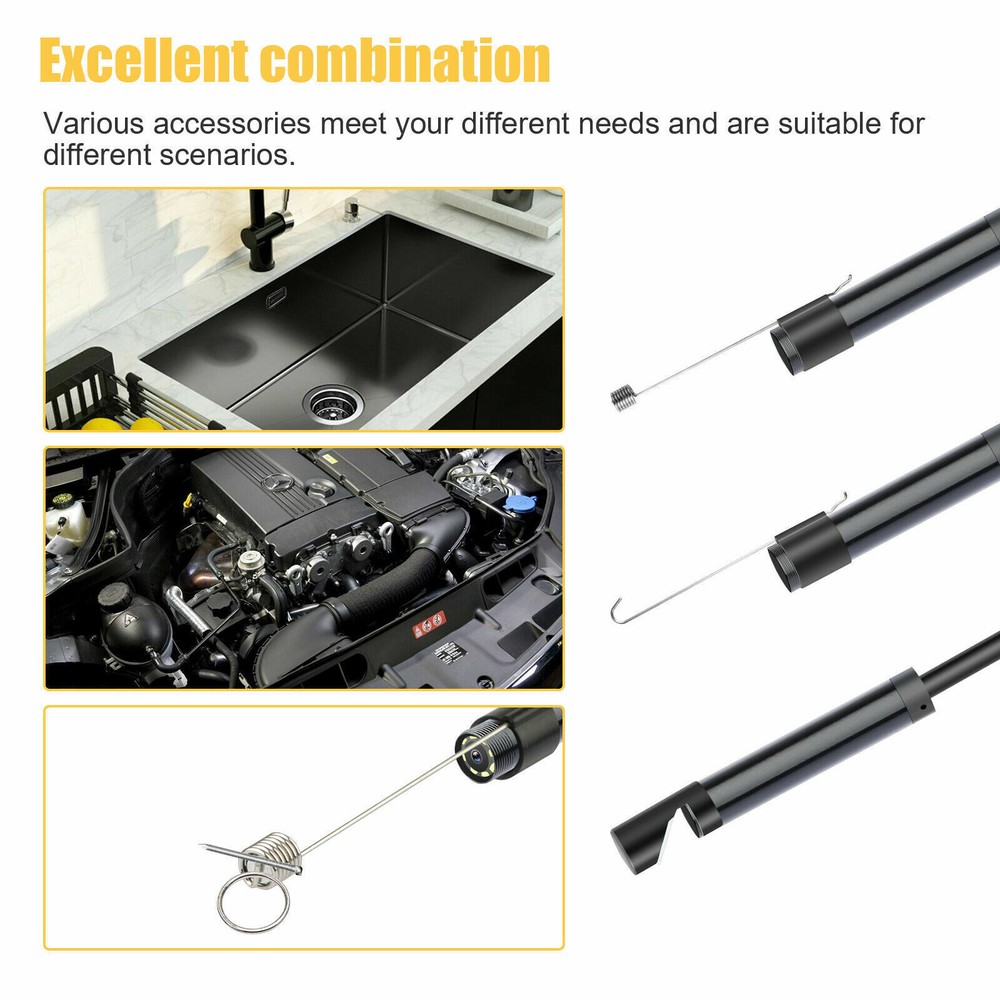 5M Snake Endoscope Borescope 7mm Inspection Camera Scope For Phone USB Type-C