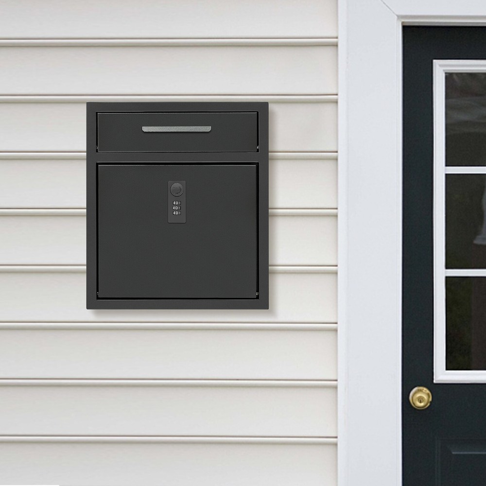 Wall-Mounted Mailbox With Combination Lock for Secure Mail Storage