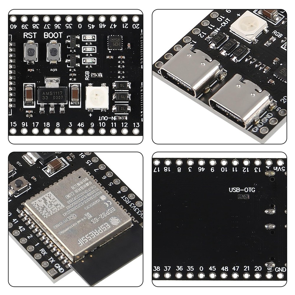 3 PCS ESP32-S3-DevKit C N8R2 Development Board Type-C WiFi Bluetooth Module