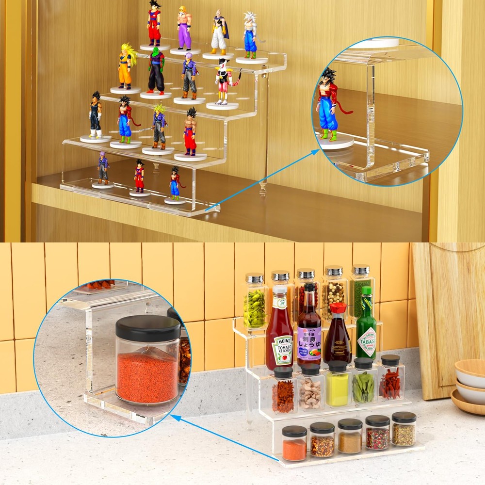 NIUBEE Acrylic Riser Display Shelf, Clear Stand for 9 inch,