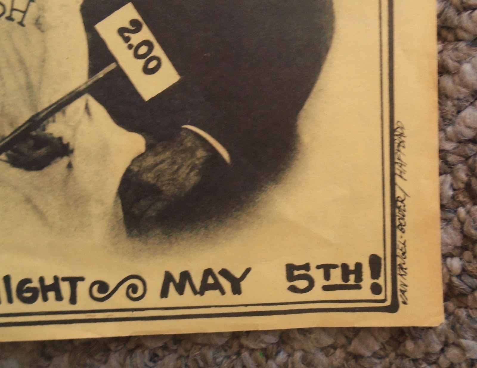 RARE_ORIGINAL CONCERT HANDBILL-AOR 2.304_J N BOWER-R VANKRUGEL-HAFFBAD-CJ & FISH