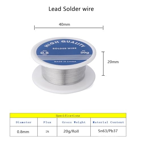 63/37 Tin Rosin Core 20g 0.8mm Solder Wire with Flux for 63 37 20g(0.04lb)