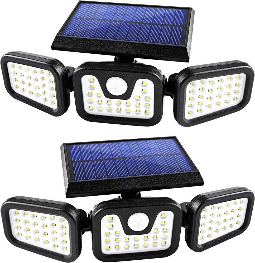 2 Pack LED Motion Sensor Solar Lights ,Outdoor IP65 Waterproof Security Lamp