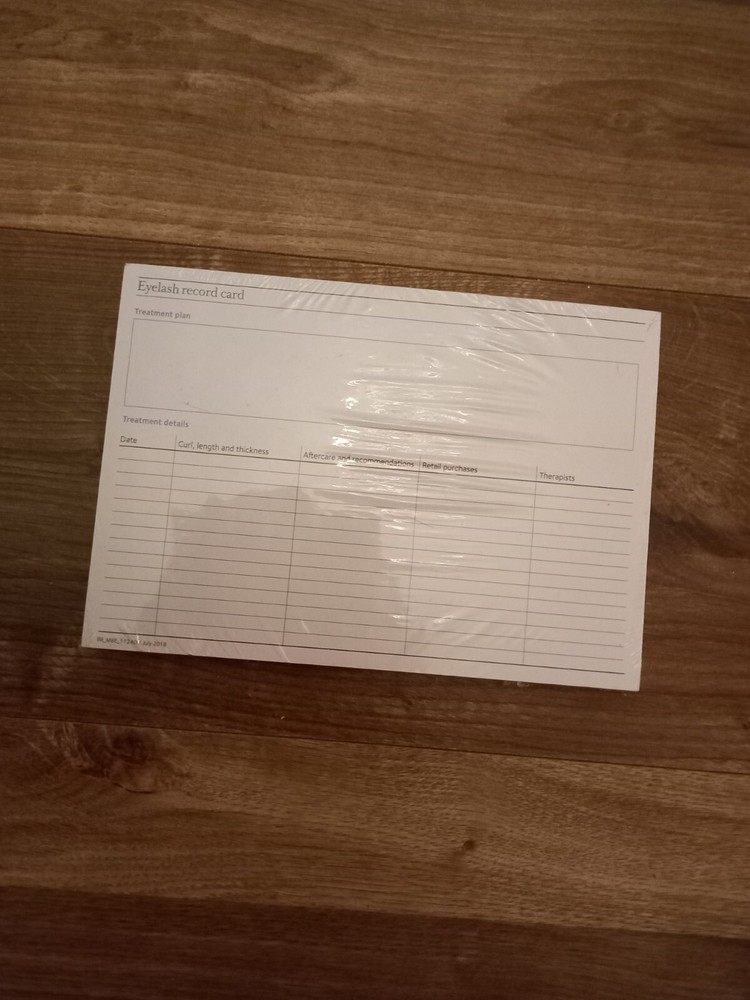 Eyelash Record Cards New Pack Sealed