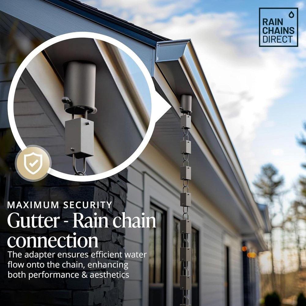 High-Quality Rain Chain Gutter Adapter - Improves Water Flow & Curb Appeal