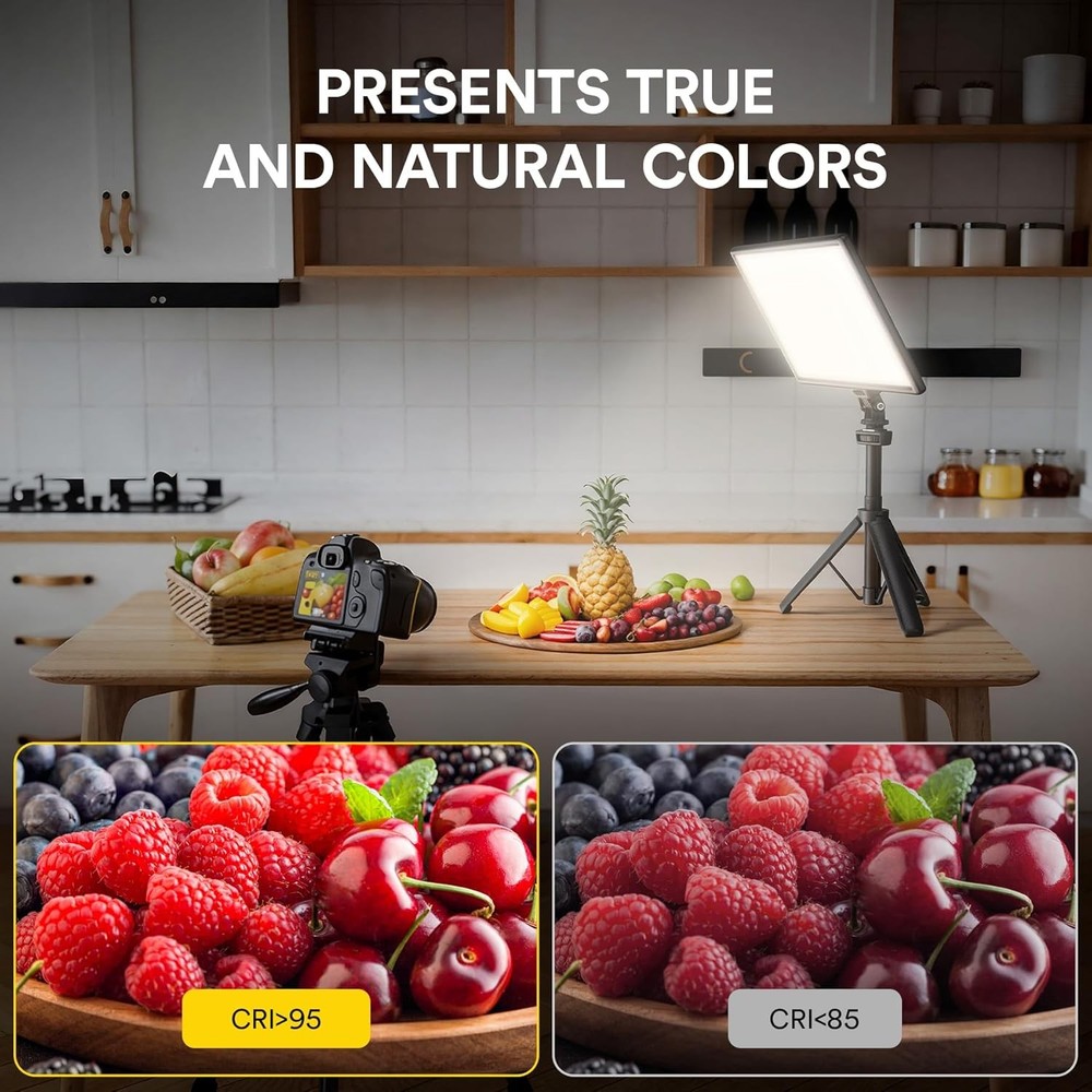 19.5W LED Video Soft Light Panel, 650Lux/M 13" Camera Panel Light Built-In 8000M