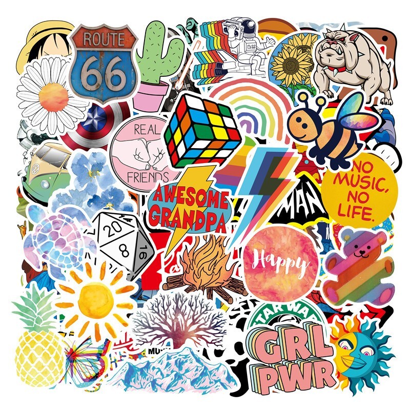 100pcs Skateboard Stickers Bomb Vinyl Laptop waterbottle Luggage Decals Dope US