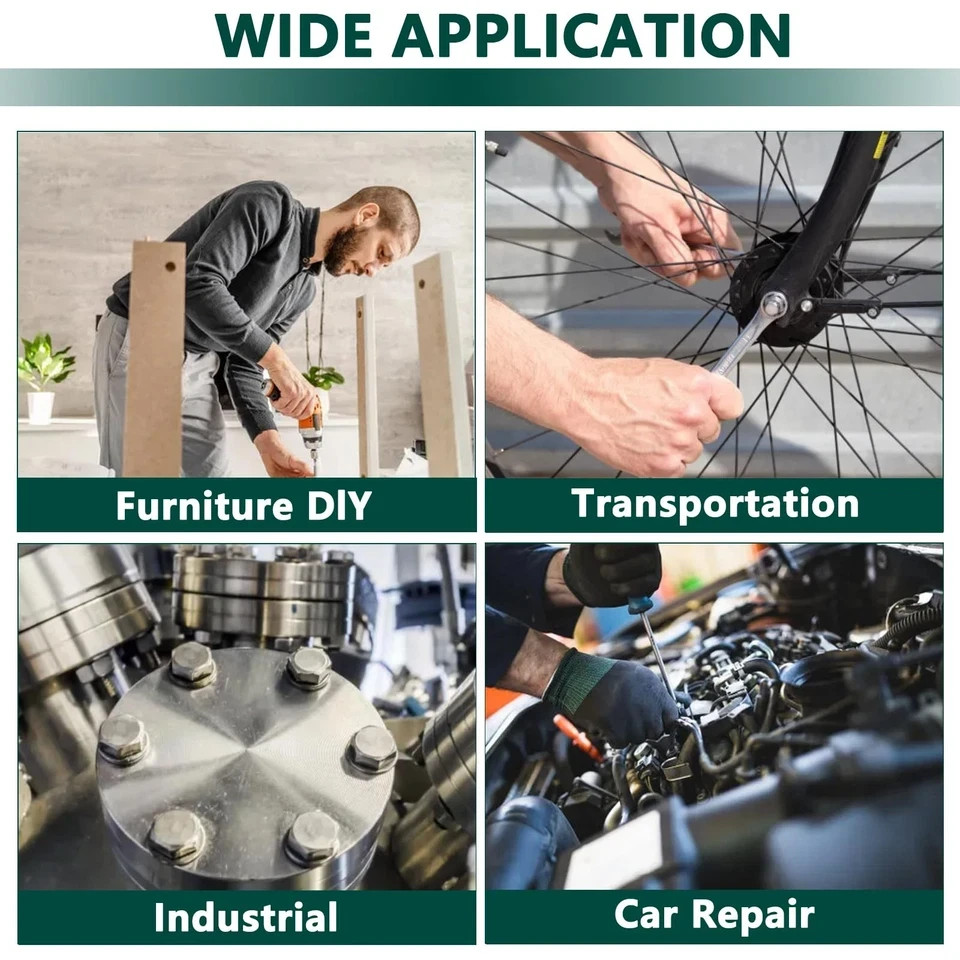 SAE Lock Nuts Assortment Kit, 220PCS Nylon Insert Nut Sets, 304 Stainless Ste...