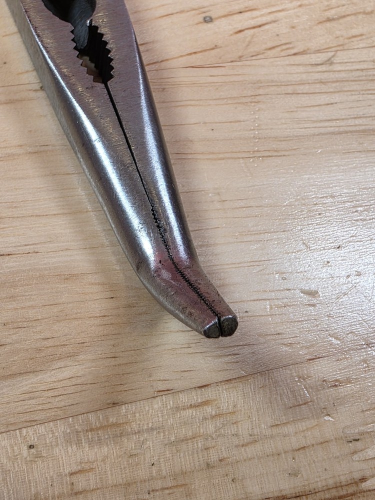 Cornwell Tools CPL66 Blue Handle Angled Bent End Needle Nose Pliers