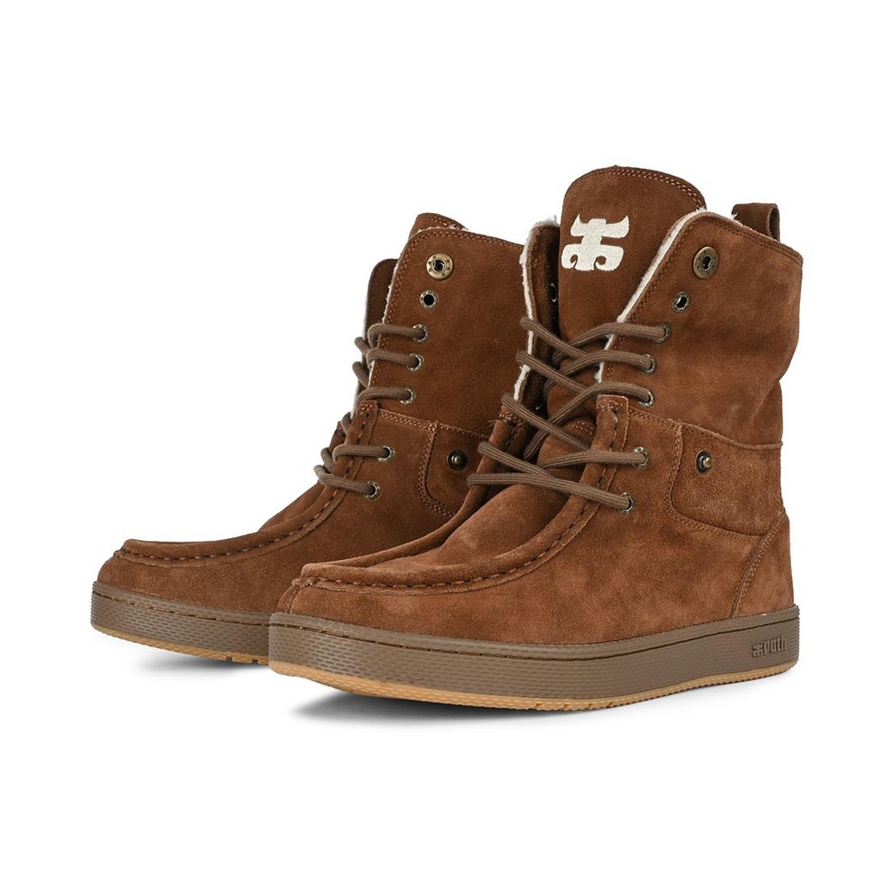 IPATH Cats High Shearling Boots - Brown Suede