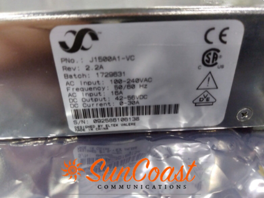 ELTEK VALERE J1500A1-VC AC/DC POWER SUPPLY SINGLE-OUT