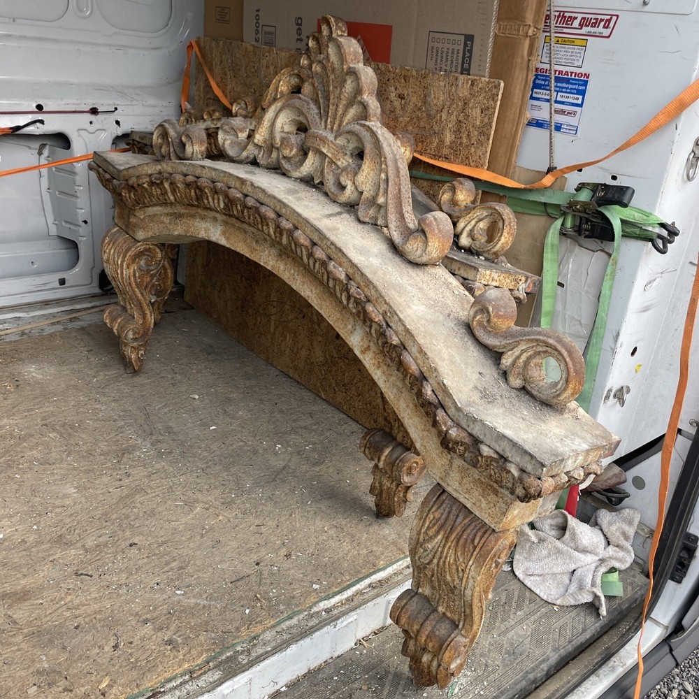 4 Available antique cast iron window pediment and header
