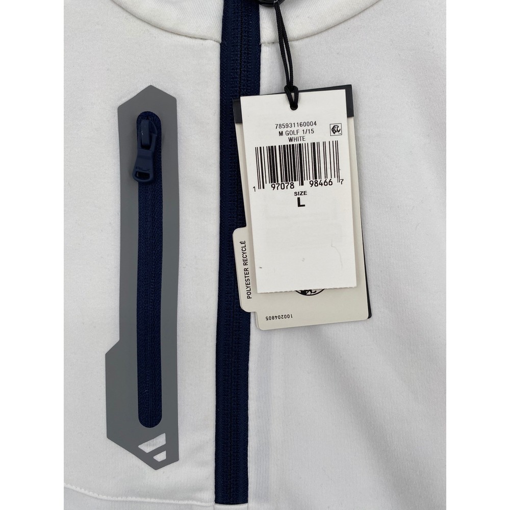 RLX Ralph Lauren Golf Pullover Mens Large White Quarter Zip Performance Stretch