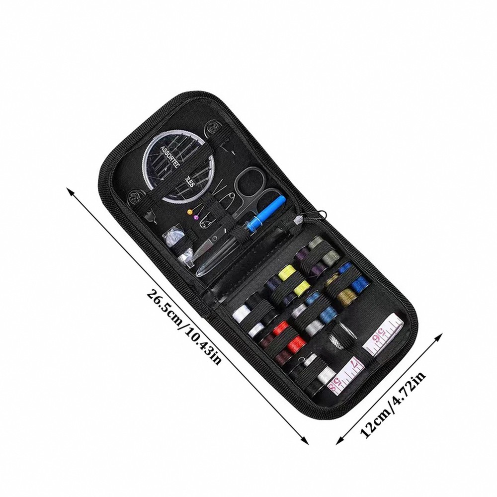 DIY Handmade Sewing Set 14 Thread Black Compact Storage Box