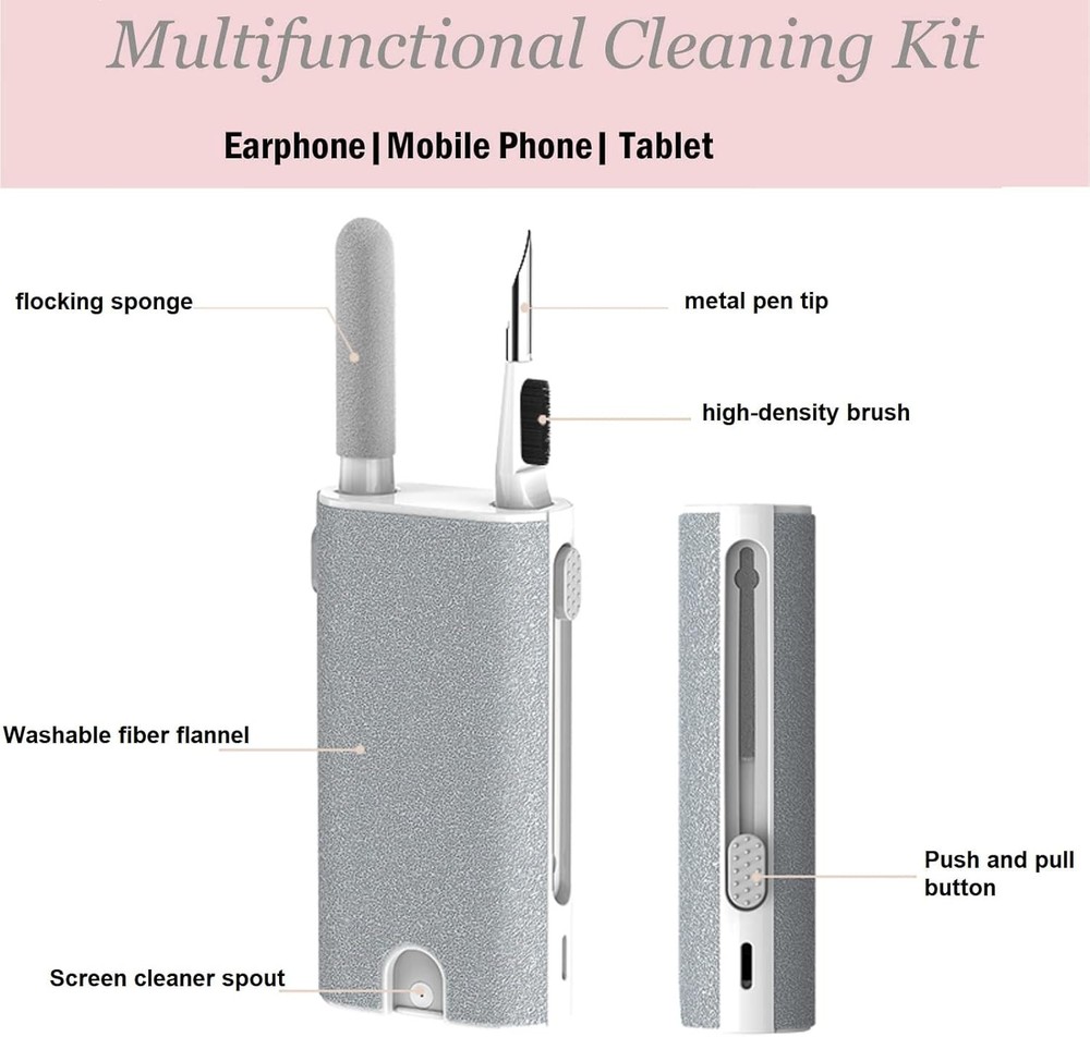Multifunctional Electronics Cleaner Kit Portable 5-in-1 Computer Headset Cleanin