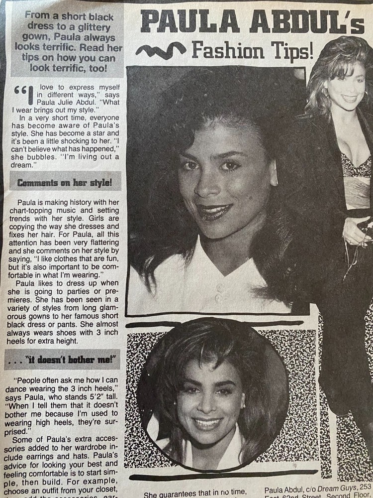 Paula Abdul, Full Page Vintage Clipping