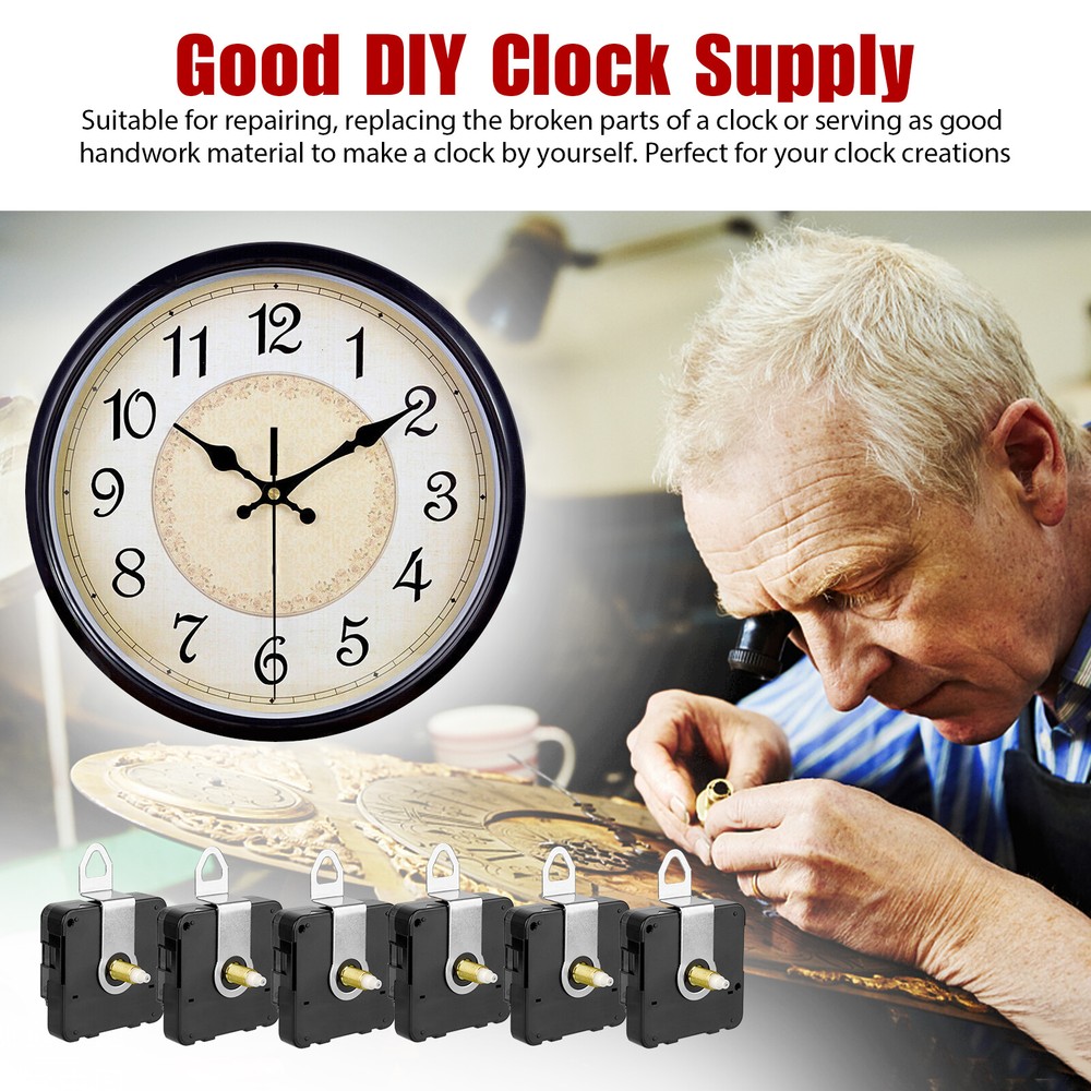 6PCS DIY Wall Quartz Clock Movement Mechanism Hand Replacement Part Set Tool Kit