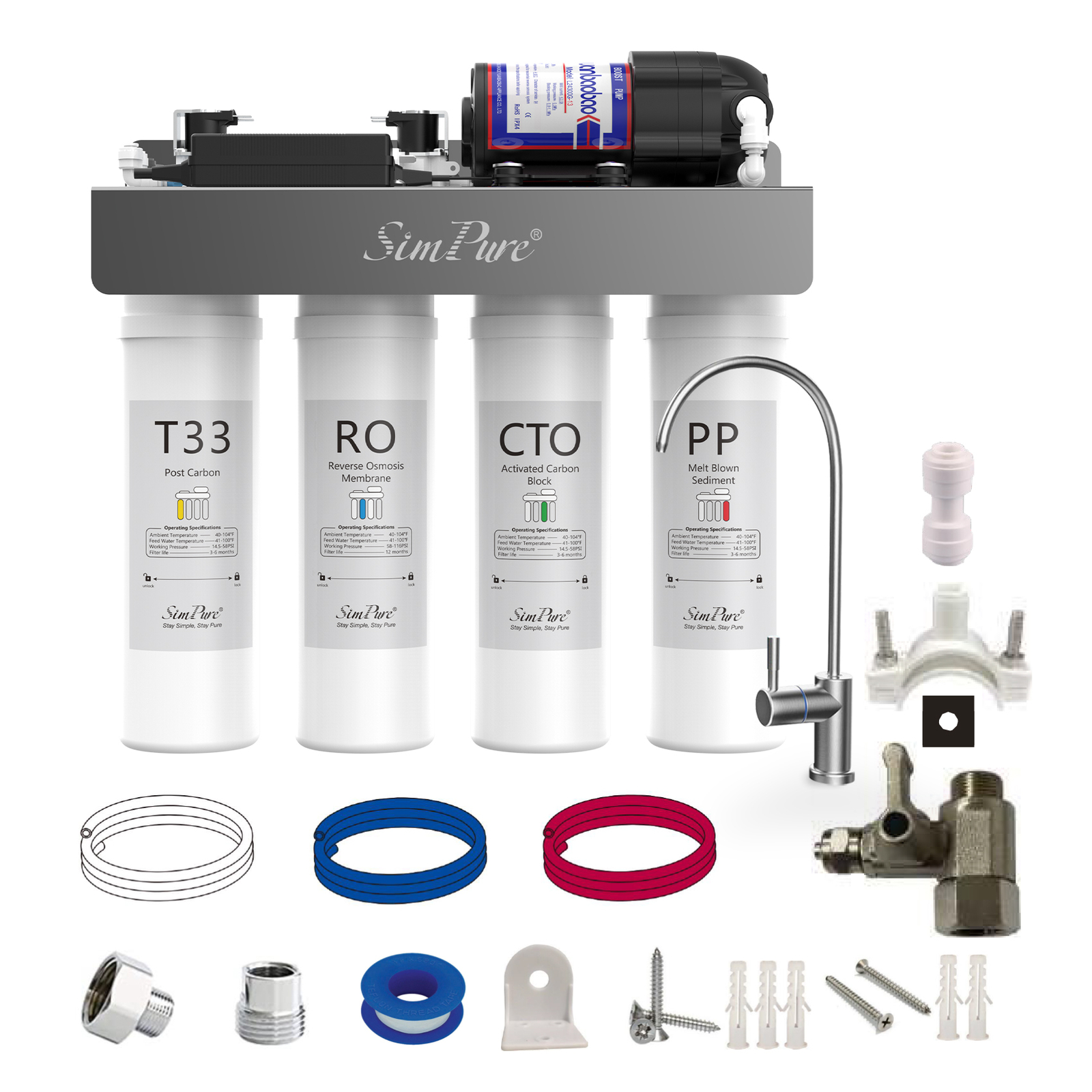 WP2-400GPD UV Reverse Osmosis Drinking Water Filter System Drinking Water 0 TDS