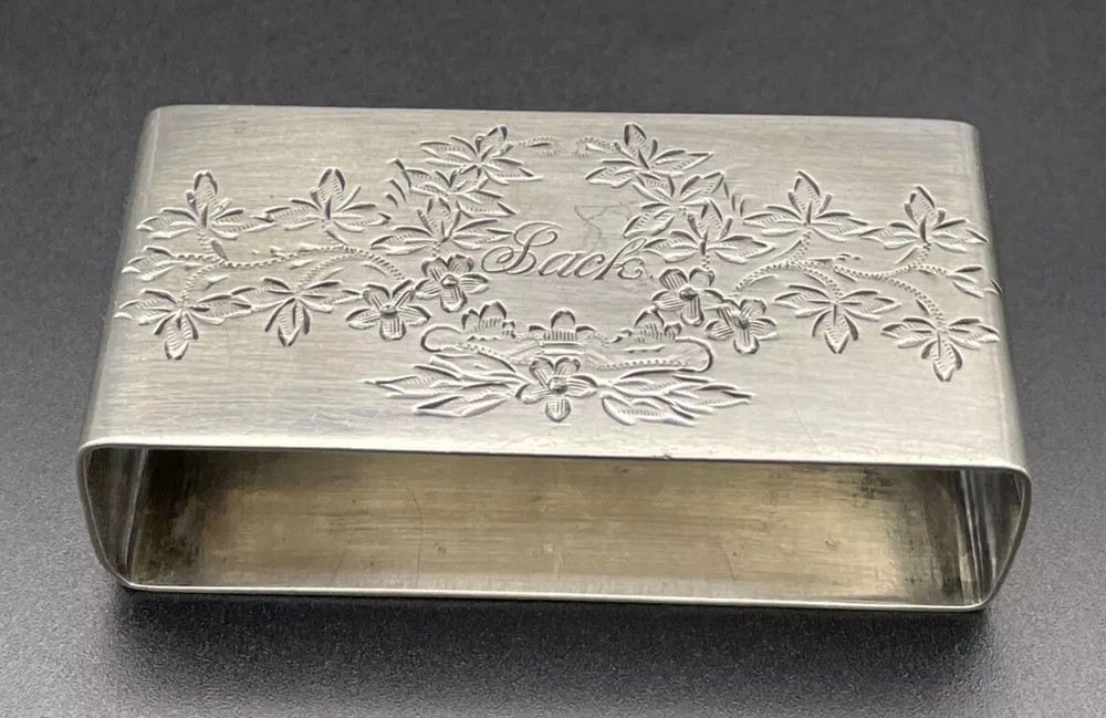 Sterling Silver Napkin Ring Name Engraved “Sack”  Towle