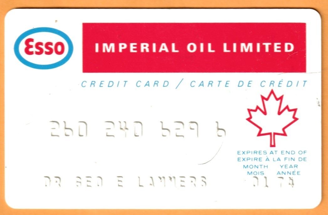 Esso Credit Card 1974 Expiration with Maple Leaf & Humble OIl OBSOLETE tac1