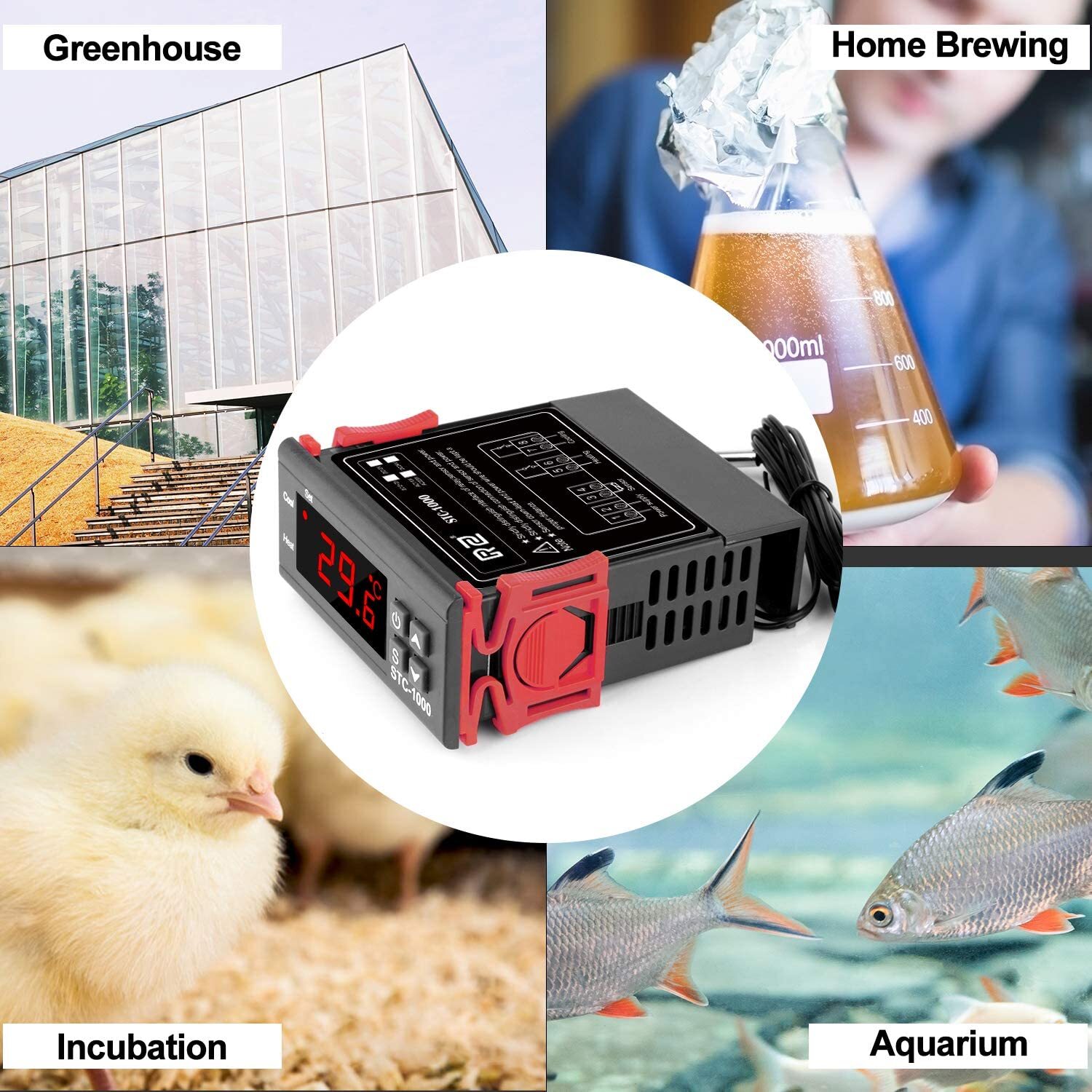 STC-1000 Digital Temperature Controller Thermostat w/ Sensor AC 110V Universal