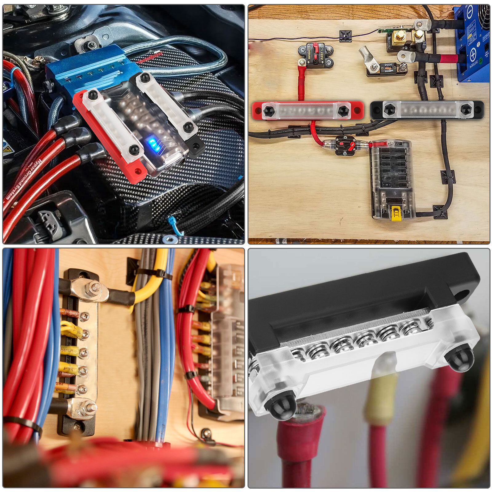 6 Way Bus Bar Power Distribution Terminal 150A Screws Battery Block for Car Boat