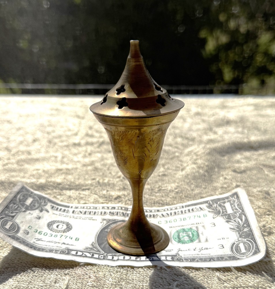 VINTAGE BRASS INCENSE BURNER - AS PICTURED